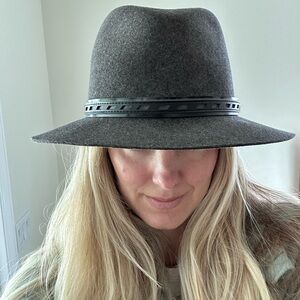 rag & bone Dark Gray Fedora with Black Band